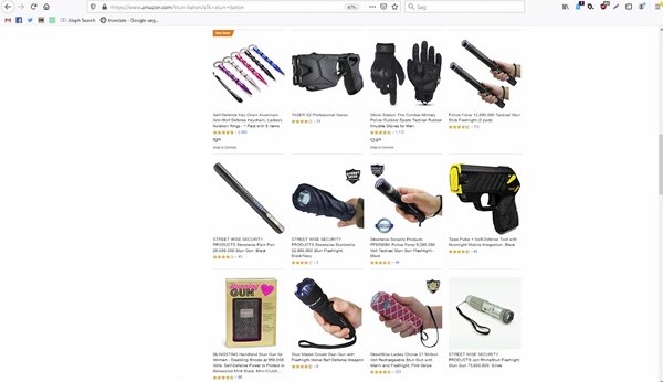 På amerikanske Amazon kan man købe elektriske knipler såvel som strømpistoler, der er forklædt som alt fra mobiltelefoner til læbestifter