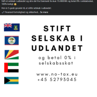 Screenshot af No-Tax's Facebook-annonce